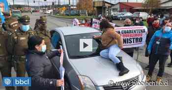 Coronel: Al menos 30 personas se manifestaron durante visita de ministro Isamit a obras de comisaría - BioBioChile