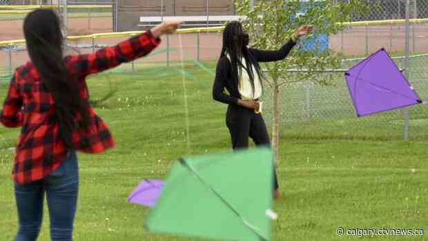 Airdrie youth flying high with donated kites while supporting local businesses