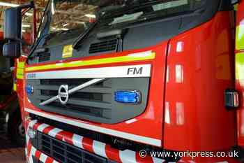 Crews tackle van fire on busy road in York