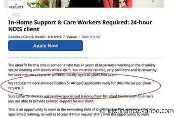 Australia care home job ad says ‘dark-skinned people’ should not apply