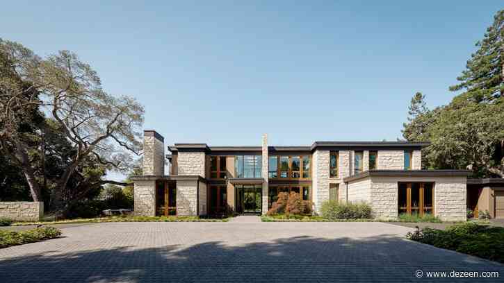 Chunky limestone walls feature in California residence Atherton Contemporary