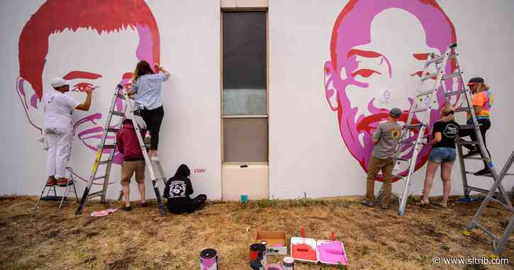 Artists paint two new faces on Salt Lake City mural series dedicated to victims of police violence