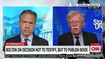 Tapper presses Bolton on why he didn't testify - CNN