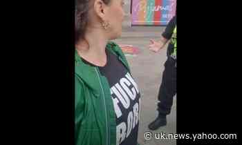 Woman challenges police for telling her to cover up anti-Boris Johnson T-shirt