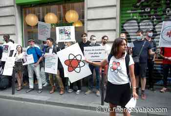 Pro-nuclear energy protesters rally against Greenpeace in Paris