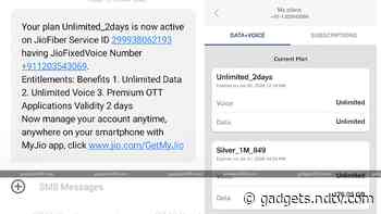 Jio Fiber Offering Free Two-Day Unlimited Calls and Data to Select Users