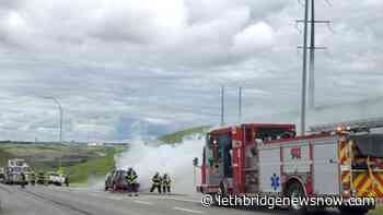 Lethbridge Fire Department called to vehicle fire on Highway 3 - Lethbridge News Now