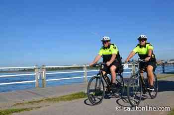 Bicycle Unit Patrolling Downtown