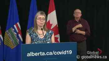 How does Alberta keep track of recovered COVID-19 cases?