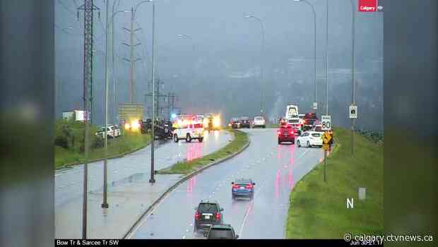 Tuesday night collision on Sarcee Trail