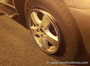 Motorist caught driving through Hereford with tyre off the rim