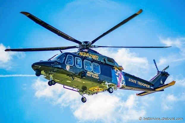 Maryland State Police Helicopter Pulls Person From Water By Liberty Dam