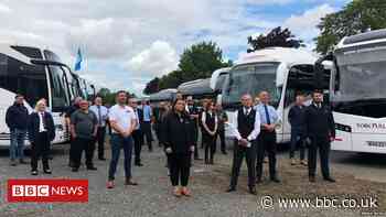 Coach convoy highlights coronavirus impact on industry