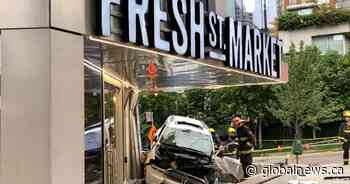 Van with Alberta licence plates crashes into downtown Vancouver store on Canada Day