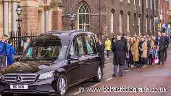 Tears and white roses, balloons and applause as community life halts for funeral of Noah Donohoe