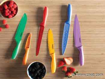 Slice and dice with a colorful $21 Cuisinart kitchen knife set     - CNET