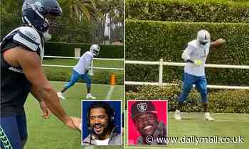 Antonio Brown works out with Seahawks QB Russell Wilson