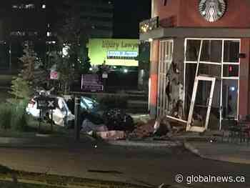 3 people killed after vehicle crashes into south Edmonton Starbucks
