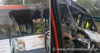 See the devastating aftermath as bus catches fire