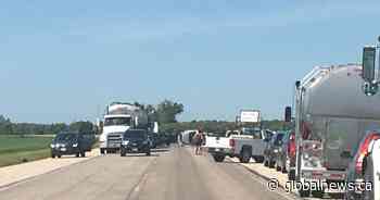 Trucker charged with killing man, child in Manitoba construction zone crash