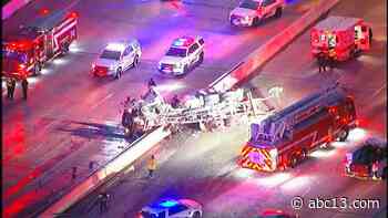 Truck crash shuts down Beltway 8 at Ella Blvd in north Houston - KTRK-TV