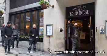 The first Super Saturday customers queuing from 7am for first post-lockdown pint