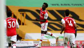 Bukayo Saka celebrates new deal with first league goal as Arsenal see off Wolves