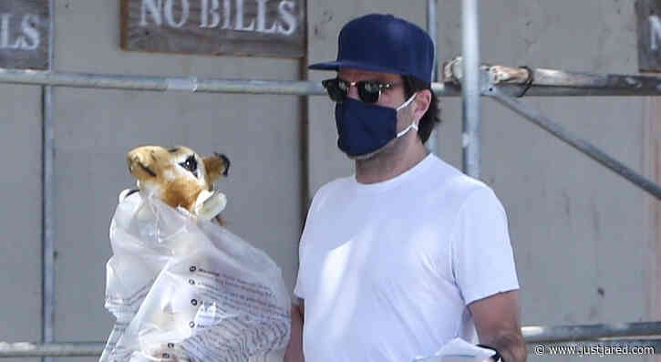 Zachary Quinto Carries Giant Stuffed Giraffe While Heading to a Birthday Party