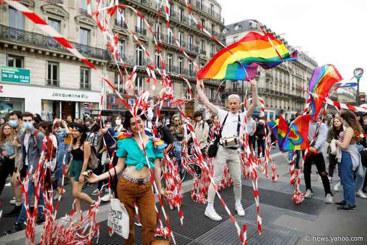 LGBT Pride activists protest in Paris against racial injustice