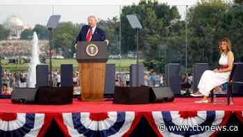 For nation's birthday, Trump slams the enemies within