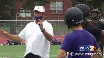 Norman Joseph coaching football at Catholic with former protege Gabe Fertitta - WBRZ
