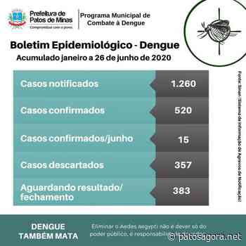 Dengue: Patos de Minas registrou 15 casos em julho; em todo ano de 2020 foram 520 casos - Patos Agora