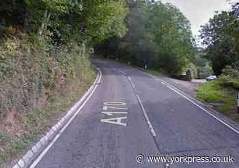 HGV gets stuck on Sutton Bank in North Yorkshire
