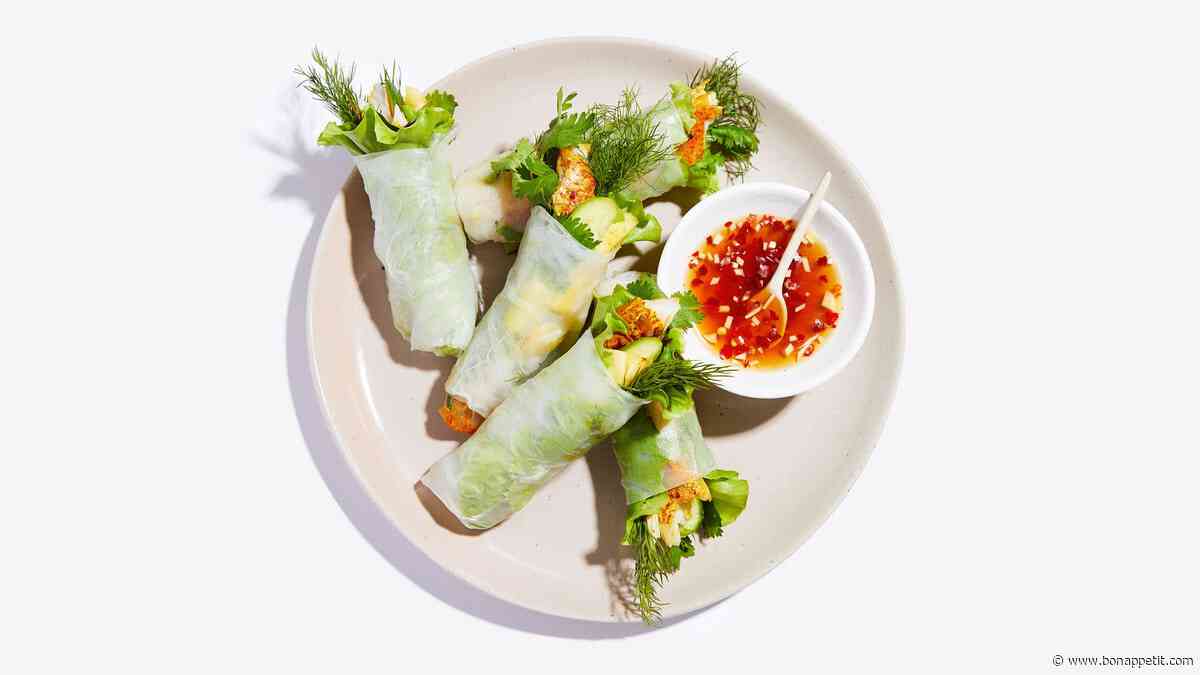 Vietnamese Turmeric Fish Summer Rolls