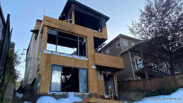 Fire rips through Bridgeland construction site, damages neighbouring homes