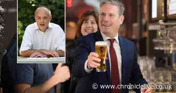 Keir Starmer poses with 'Barnard Castle Eye Test' beer after Cummings scandal