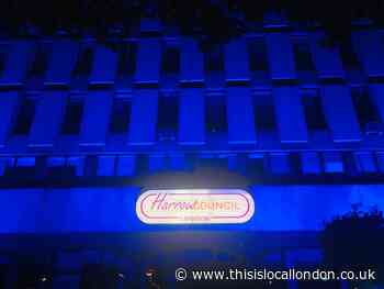 Harrow Civic Centre turns blue to honour NHS’ 72nd birthday