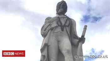 Admiral Nelson statue sprayed with graffiti in Norwich