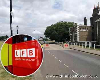 Fire engine not blocked by new bollard in South Row Blackheath