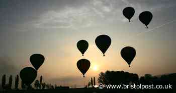 Hot air balloons with speakers attached to serenade Bristol