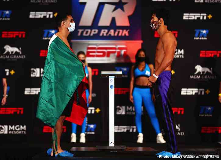 Jose Zepeda 143.9 lbs vs. Kendo Castaneda 143.9 lbs weigh-in results for Tuesday on ESPN