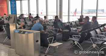 Andrew Scheer, Brian Pallister seen not wearing masks at Pearson International Airport