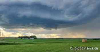 Severe thunderstorms rolling across central, eastern Alberta on Tuesday