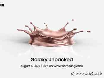 Samsung will unveil Note 20, Galaxy Z Fold 2 on Aug. 5 in virtual Unpacked     - CNET