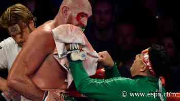 Tyson Fury gives assistance to his Otto Wallin fight cutman during coronavirus pandemic