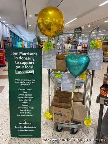 Morrisons staff create ready-made donation bags for Warrington Foodbank