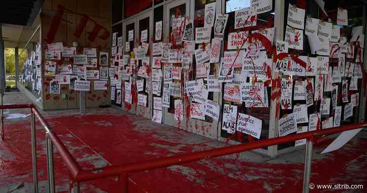 Protesters smash windows, clash with riot police after officers who killed Bernardo Palacios-Carbajal avoid criminal charges