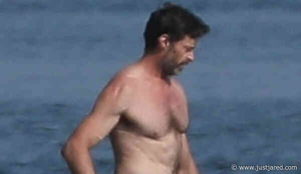 Hugh Jackman Goes Shirtless at the Beach in the Hamptons