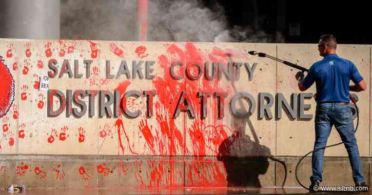 Salt Lake County district attorney decries protest that damaged building. And he vows to work for change.