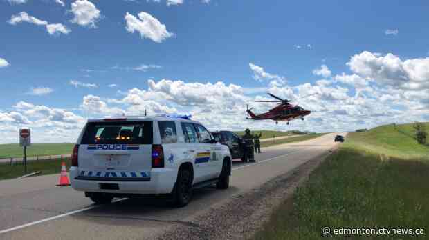 4 sent to hospital in QEII rollover near Ponoka